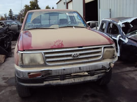 1995 TOYOTA TRUCK T100 REGULAR CAB DLX MODEL 3.4L V6 AT 4X4 COLOR RED Z14591