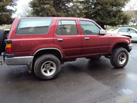 1991 TOYOTA 4RUNNER SR5 MODEL 3.0L V6 MT 4X4 COLOR RED Z14608