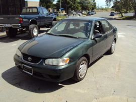 2001 TOYOTA COROLLA 4 DOOR SEDAN CE MODEL 1.8L AT FWD COLOR GREEN STK Z13429