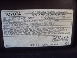 2004 TOYOTA COROLLA 4 DOOR SEDAN S MODEL 1.8L AT FWD COLOR GRAY Z14759