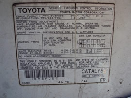 1993 TOYOTA PICK UP TRUCK XTRA CAB DLX MODEL 2.4L EFI MT 5 SPEED 2WD COLOR WHITE Z14760