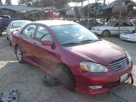 2004 TOYOTA COROLLA S SERIES ,5 SPEED TRANS WITH ALL THE BELLS AND WHISTLES, COLOR:RED STK;Z09034
