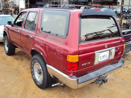 1994 TOYOTA 4 RUNNER , V6 , AUTOMATIC TRANSMISSION, COLOR - RED , STK # T10285
