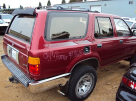 1994 TOYOTA 4 RUNNER , V6 , AUTOMATIC TRANSMISSION, COLOR - RED , STK # T10285