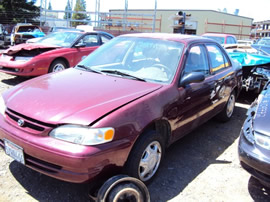 1998 TOYOTA COROLLA 4CYL. , 3 SPEED TRANSMISSION, COLOR-RED STK# Z10092