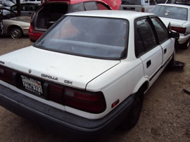 1992 TOYOTA COROLLA 4CYL. , 3SPEED TRANSMISSION , COLOR-WHITE STK# Z10094