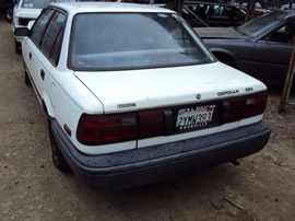 1992 TOYOTA COROLLA 4CYL. , 3SPEED TRANSMISSION , COLOR-WHITE STK# Z10094