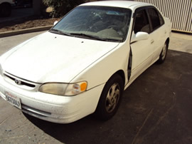 1998 TOYOTA COROLLA, 5 SPEED TRANSMISSION, 4CYL ENGINE, COLOR WHITE, STK#Z10128