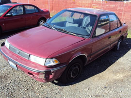 1992 TOYOTA COROLLA COLOR-BURGANDY STK# Z11166