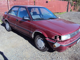 1992 TOYOTA COROLLA COLOR-BURGANDY STK# Z11166