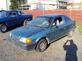 1996 TOYOTA TERCEL 2 DOOR, 1.5L, AT,COLOR GREEN, STK# Z11189