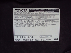 2005 TOYOTA TACOMA 4 DOOR CREW CAB PRE RUNNER SR5 MODEL 4.0L AT 2WD COLOR BLACK STK Z12251