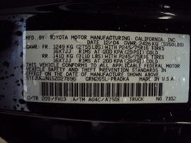 2005 TOYOTA TACOMA 4 DOOR CREW CAB PRE RUNNER SR5 MODEL 4.0L AT 2WD COLOR BLACK STK Z12251