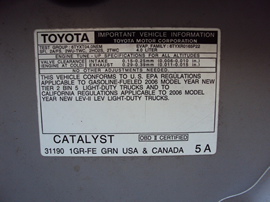 2006 TOYOTA TACOMA 4 DOOR PRE RUNNER 4.0L AT 2WD COLOR SILVER STK Z12311