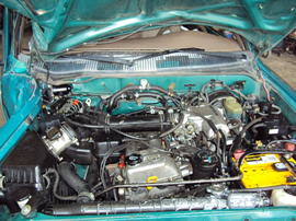 1998 TOYOTA TACOMA DELUXE MODEL SR5 XTRA CAB 2.7L (COIL STYLE) MT 4X4 WITH REAR DIFF LOCK COLOR TEAL GREEN STK Z12351