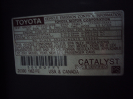 2001 TOYOTA CAMRY 4 DOOR SEDAN LE MODEL 3.0L V6 AT FWD COLOR SILVER STK Z12354