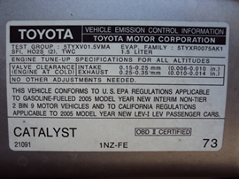2005 TOYOTA SCION XA MODEL STANDARD 4 DOOR HATCHBACK 1.5L AT FWD COLOR SILVER STK Z12358
